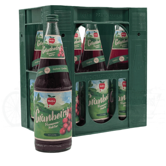 Wolfra Cranberry 6 x 1,0l Glas