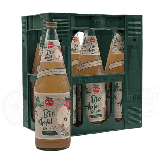 Wolfra Bio-Apfel trüb 6 x 1,0l Glas